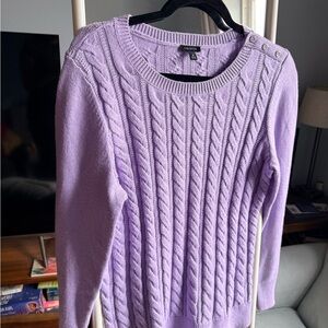 Talbots Lilac Cable Knit Sweater